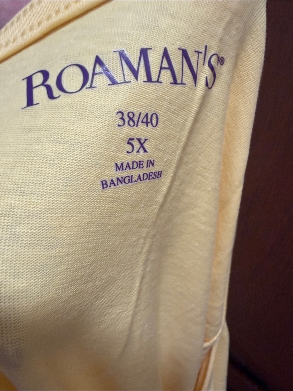 Roaman's Bright Yellow Short Sleeve Relaxed Tee - Picture 3 of 3